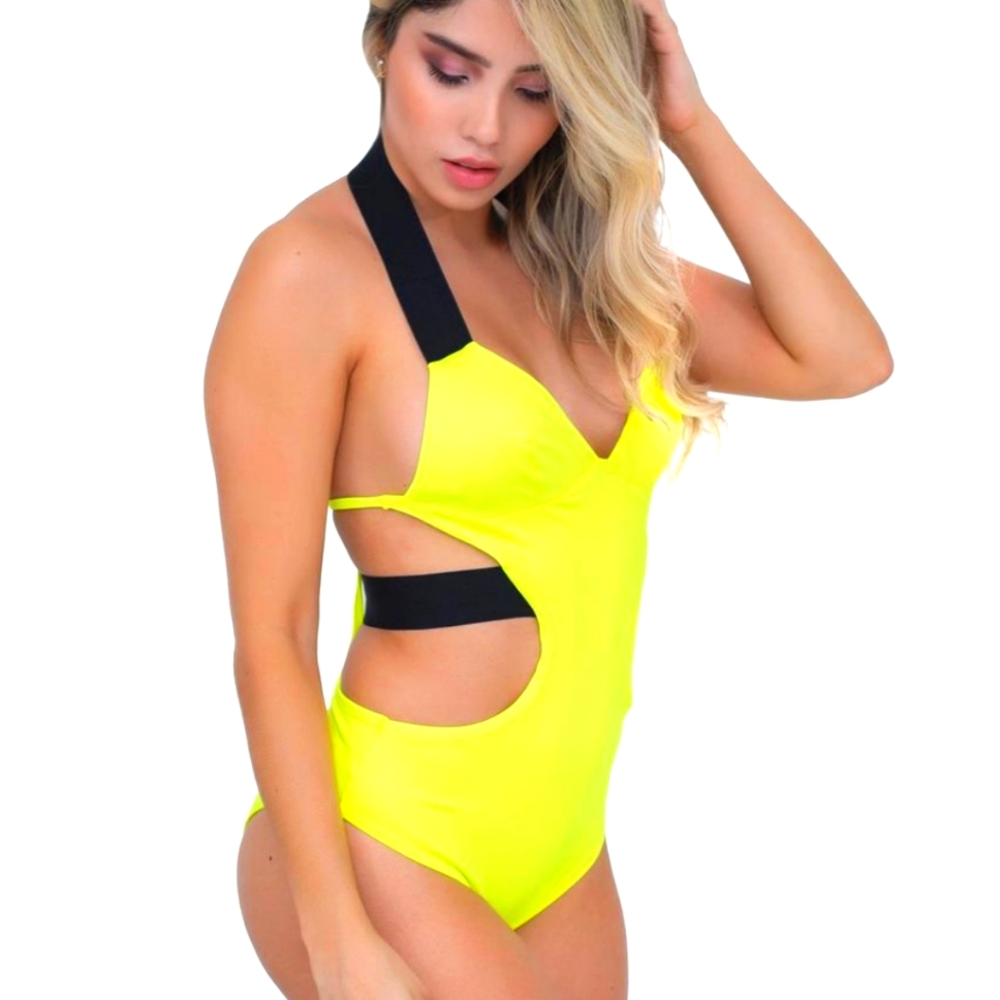 NEON GREEN/HIGHLIGHTER ONE PIECE SWIMSUIT